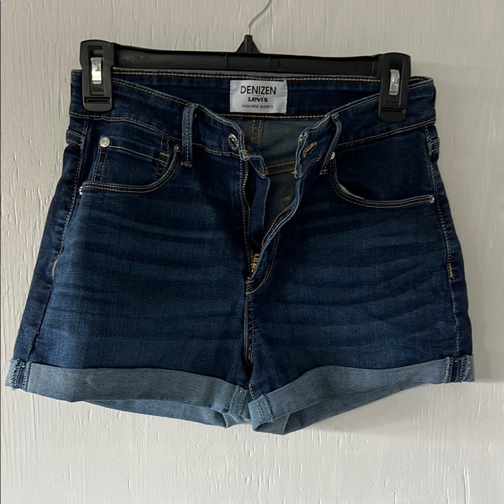 Levi's Blue Jean Shorts High-Waisted Cuffed